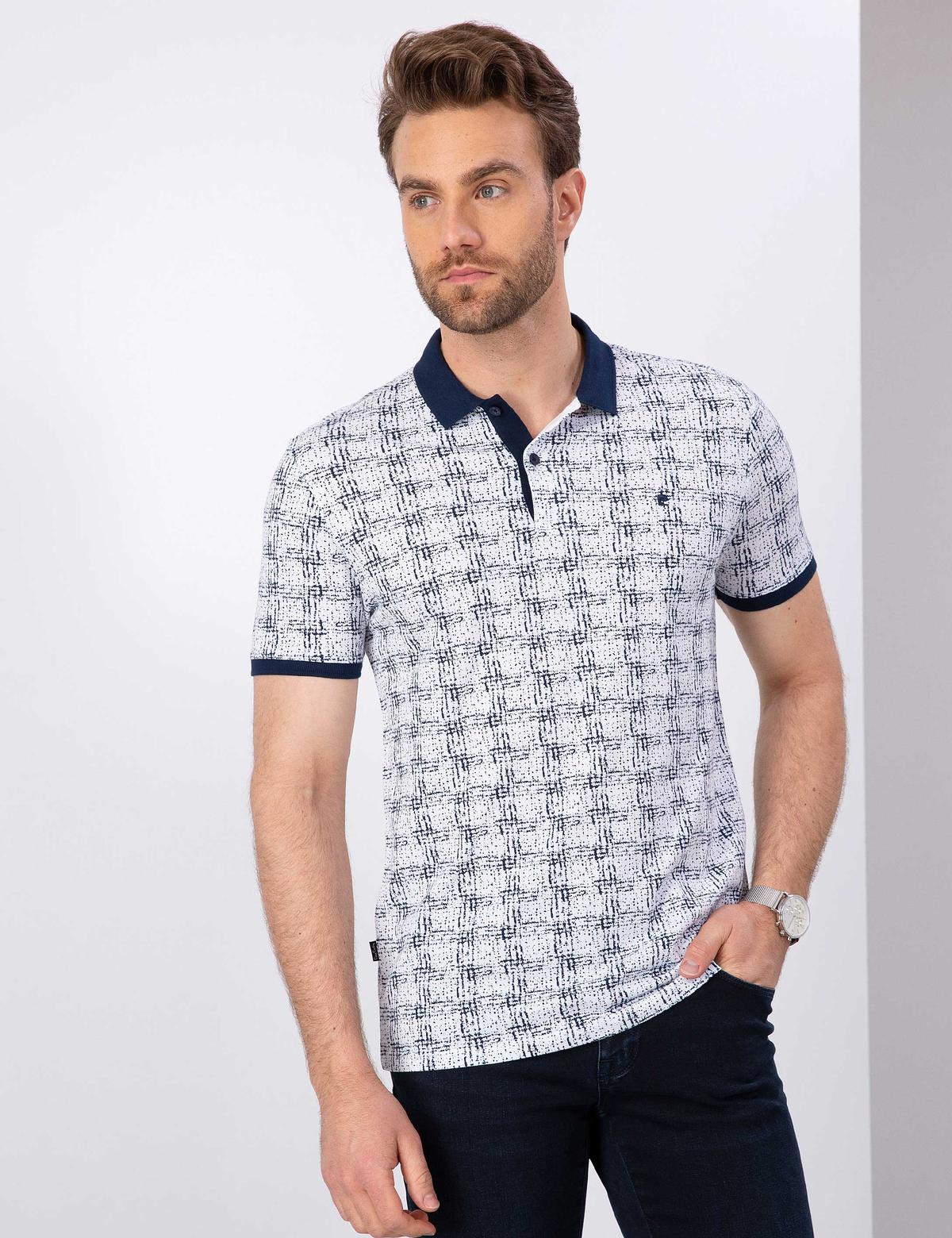 Lacivert Slim Fit Polo Yaka T-Shirt