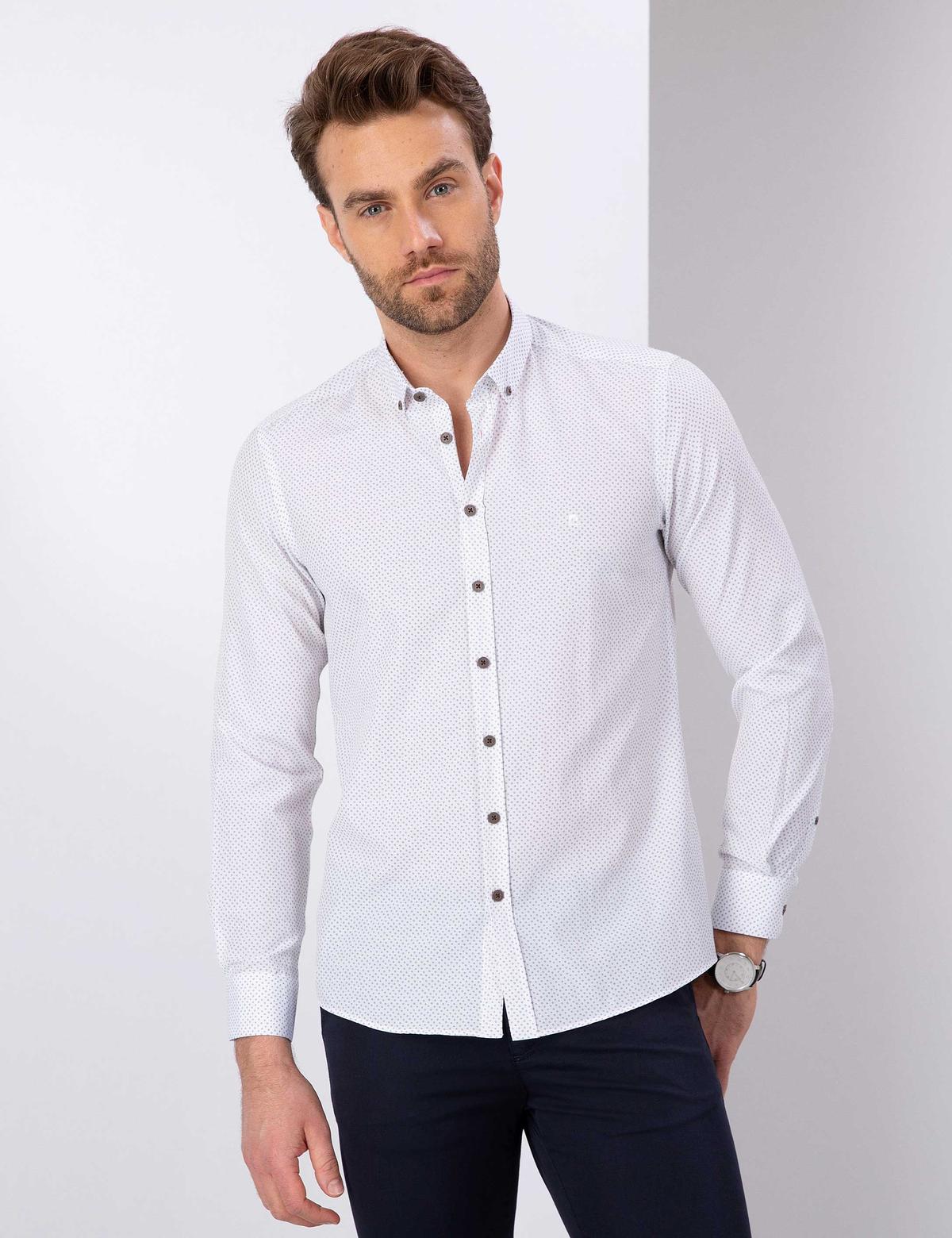Beyaz Slim Fit Gömlek