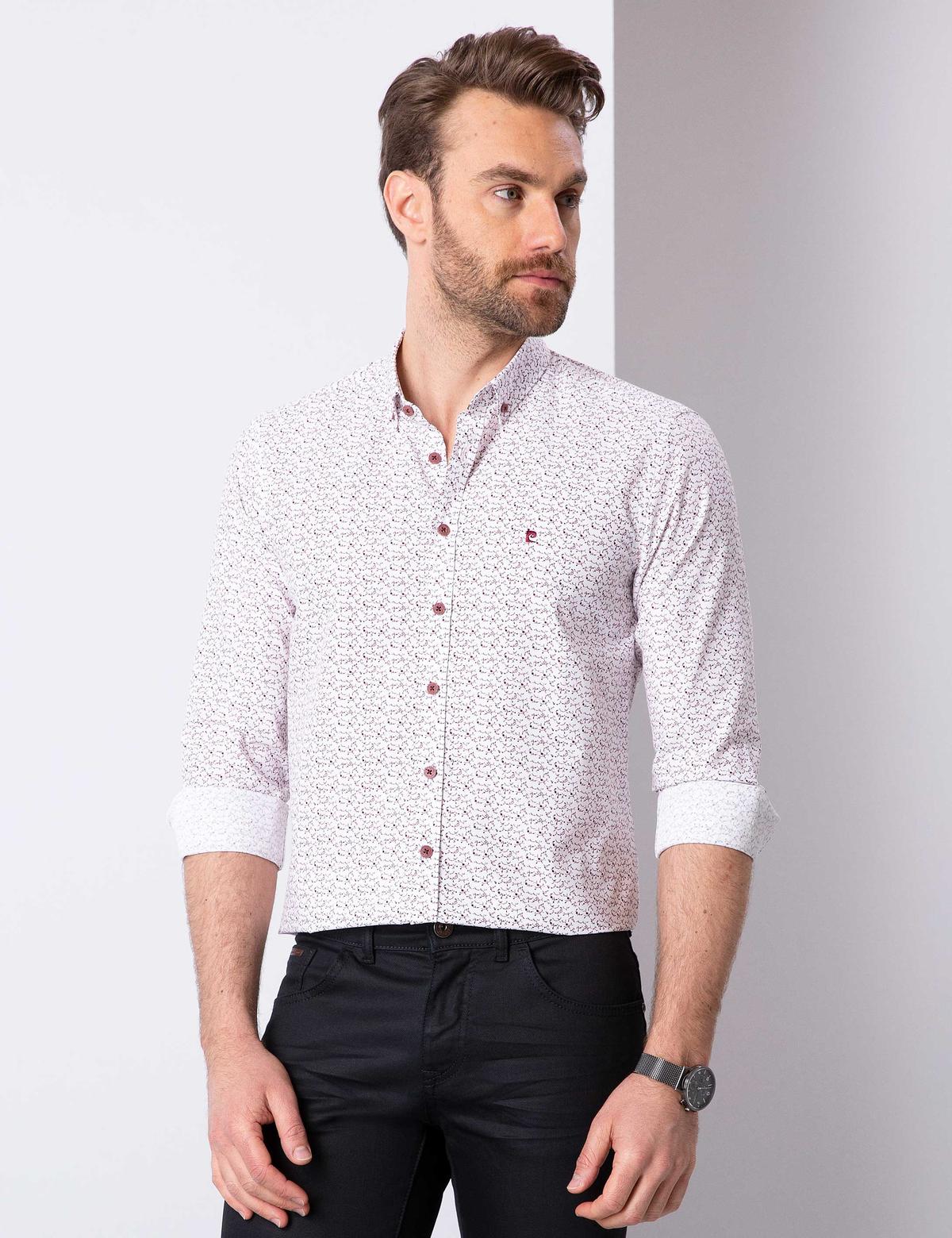 Bordo Slim Fit Gömlek