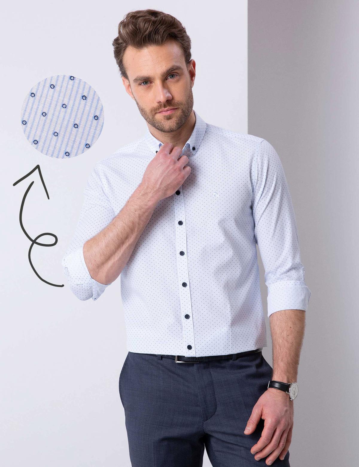 Lacivert Slim Fit Gömlek