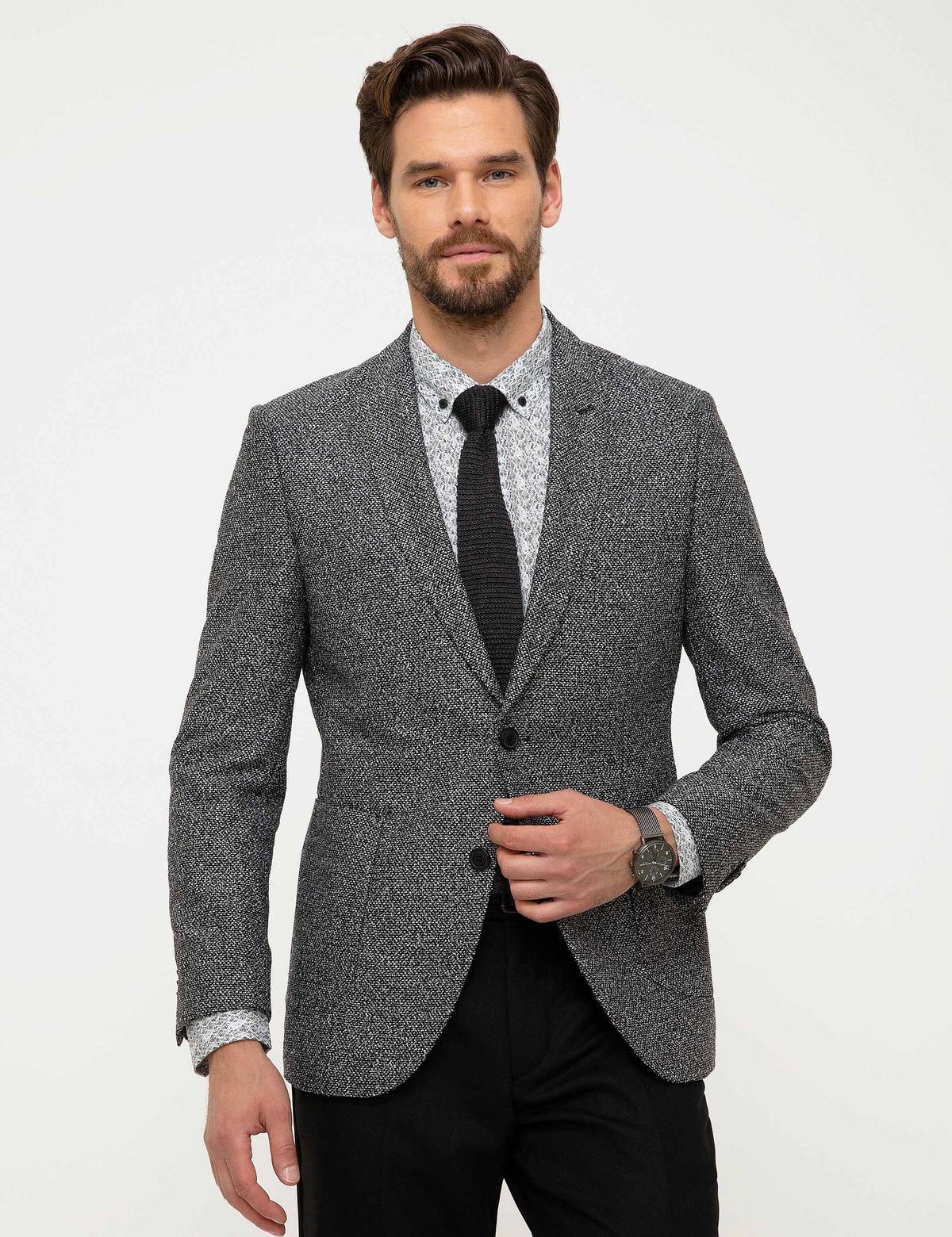 Gri Ekstra Slim Fit Ceket