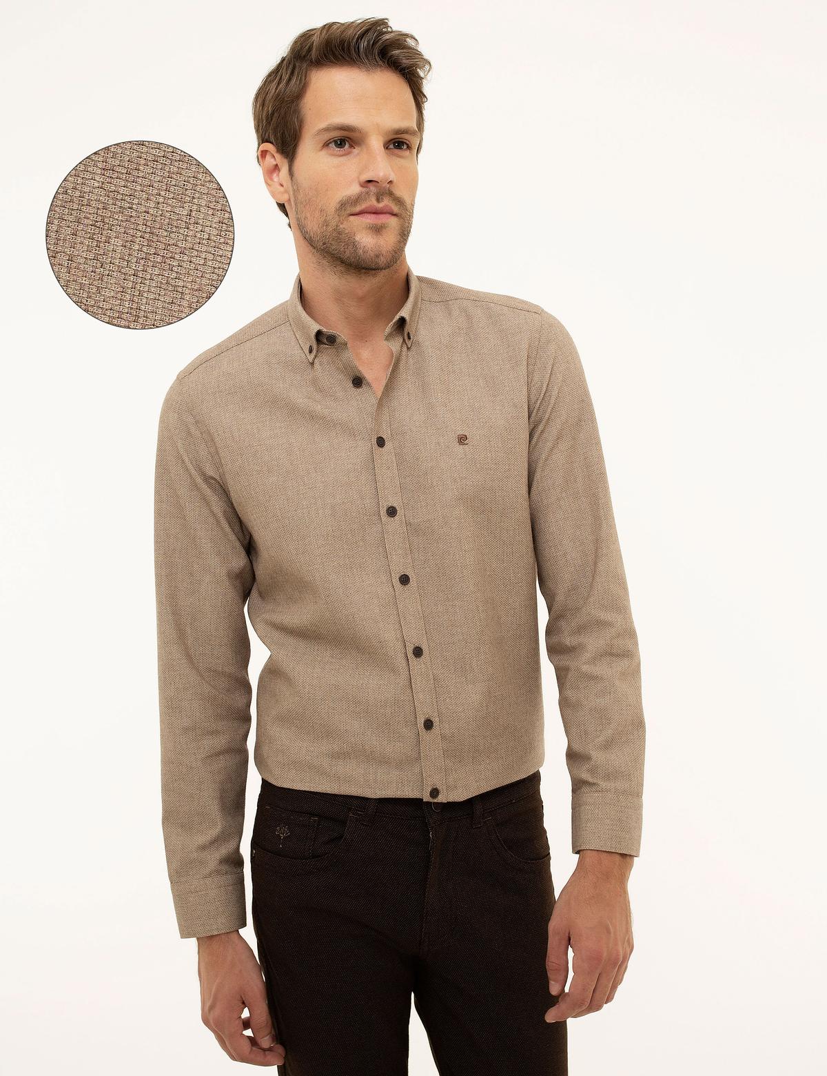 Bej Slim Fit Gömlek