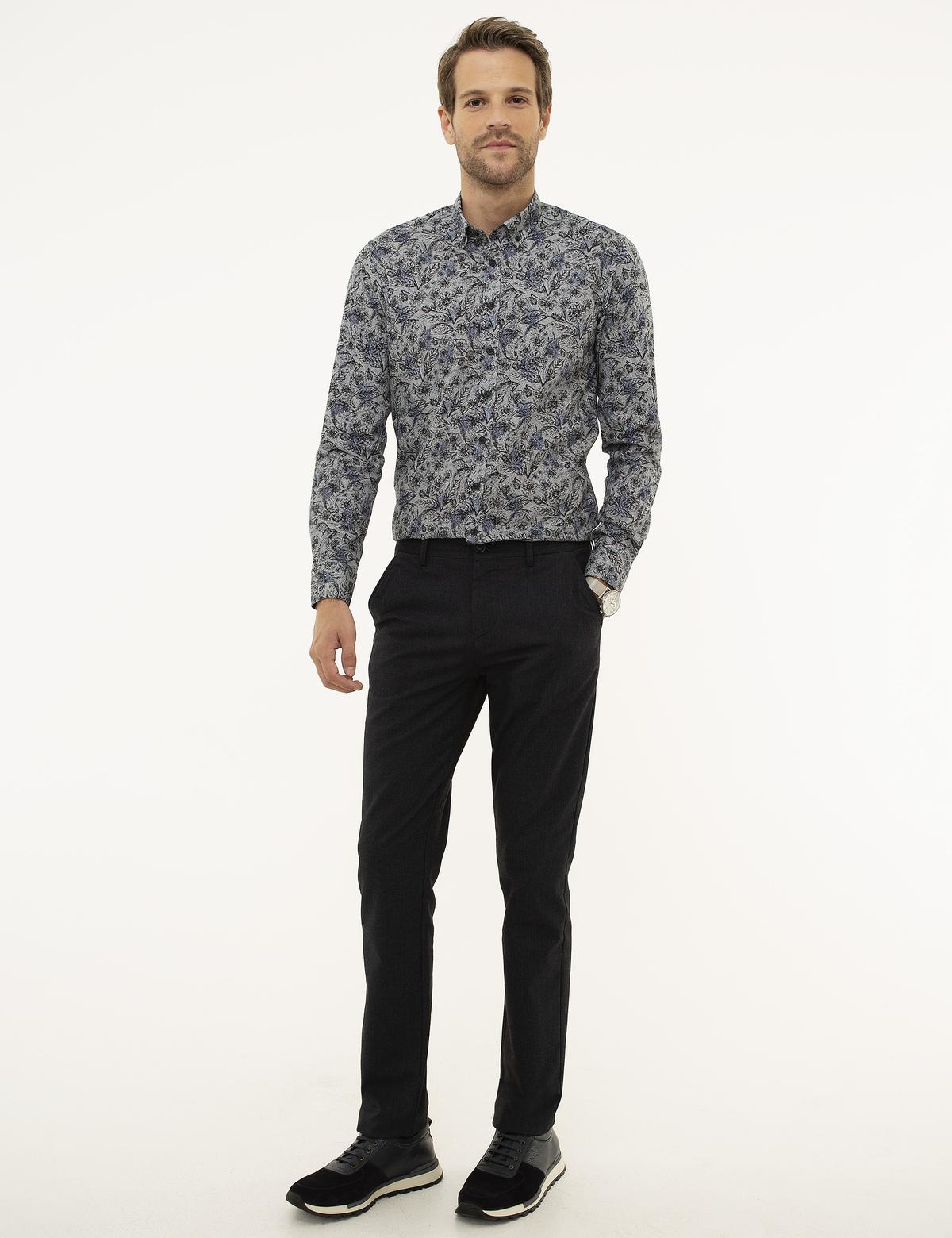 Lacivert Slim Fit Chino Pantolon