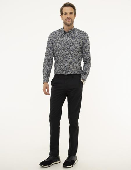 Lacivert Slim Fit Chino Pantolon