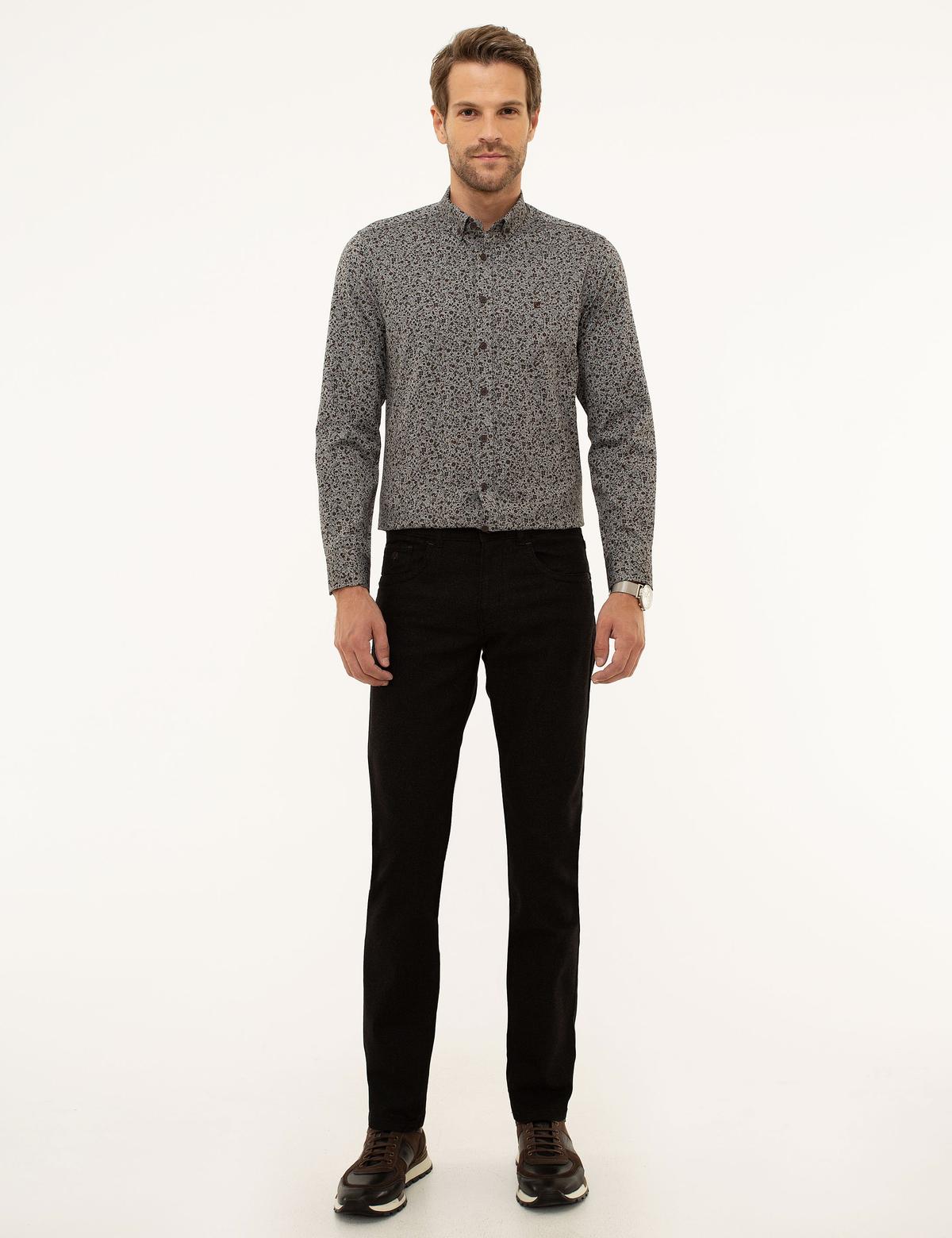 Siyah Slim Fit Chino Pantolon