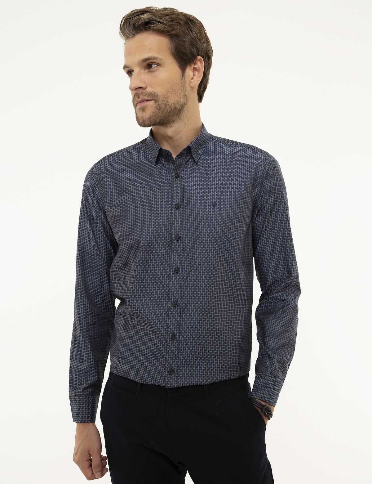 Lacivert Slim Fit Gömlek