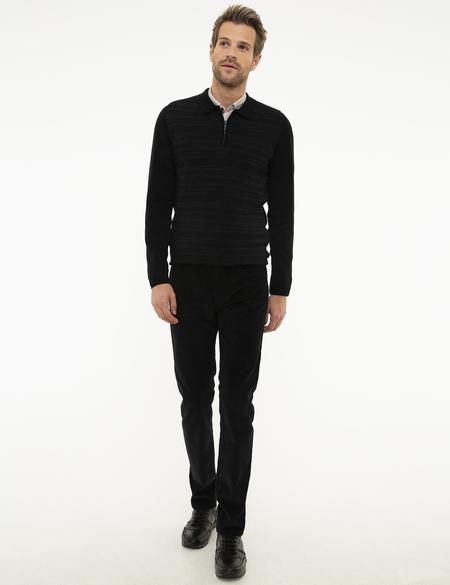 Siyah Slim Fit Chino Pantolon