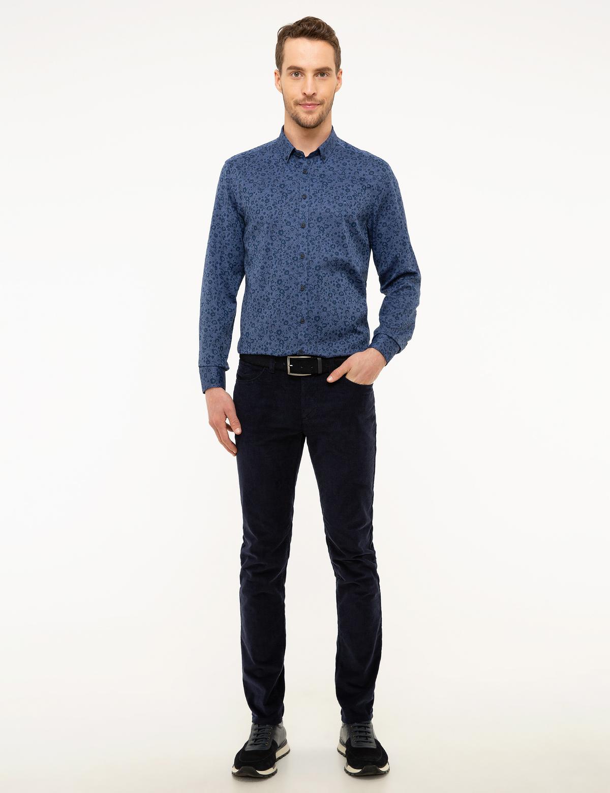 Lacivert Slim Fit Chino Pantolon