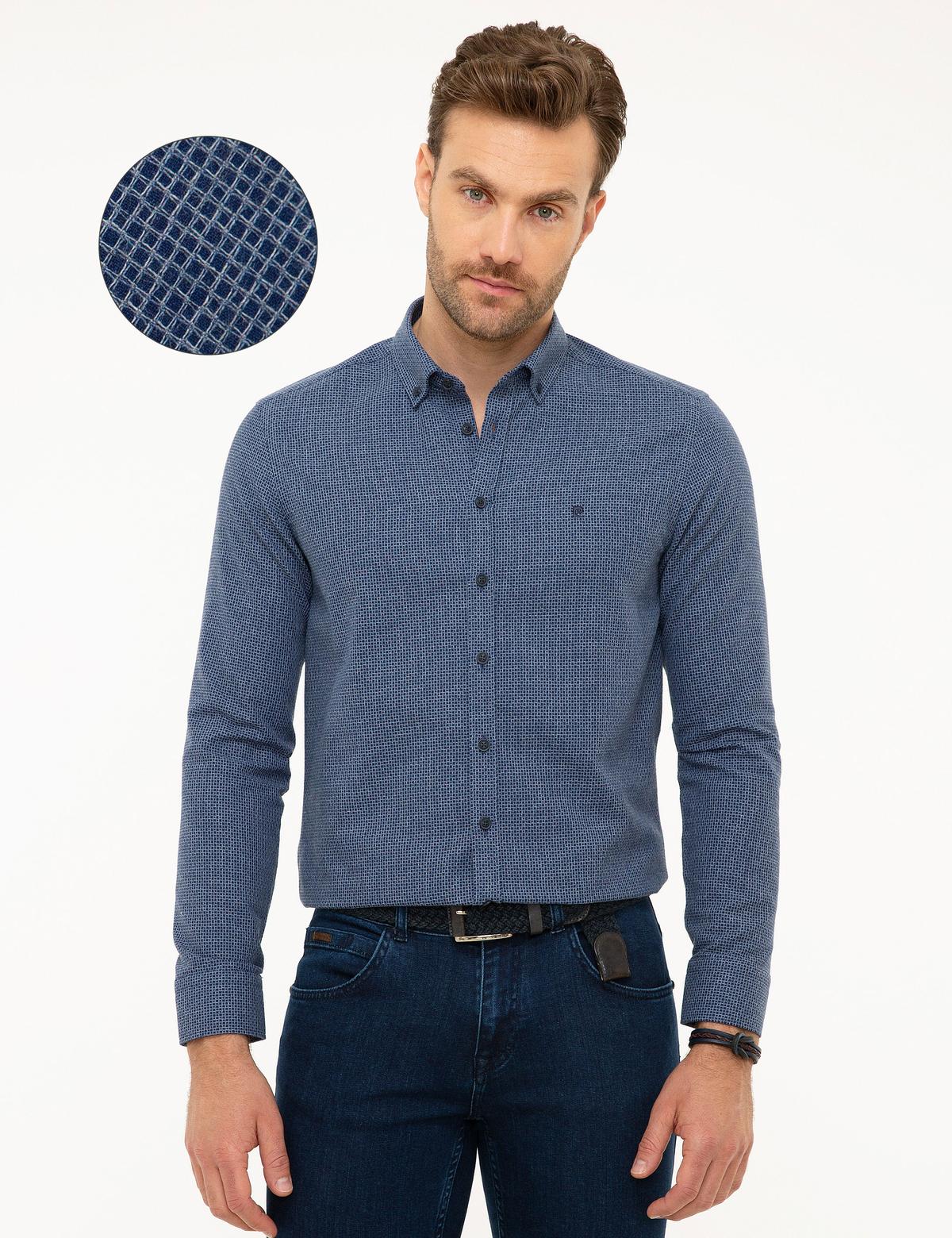 Lacivert Slim Fit Gömlek