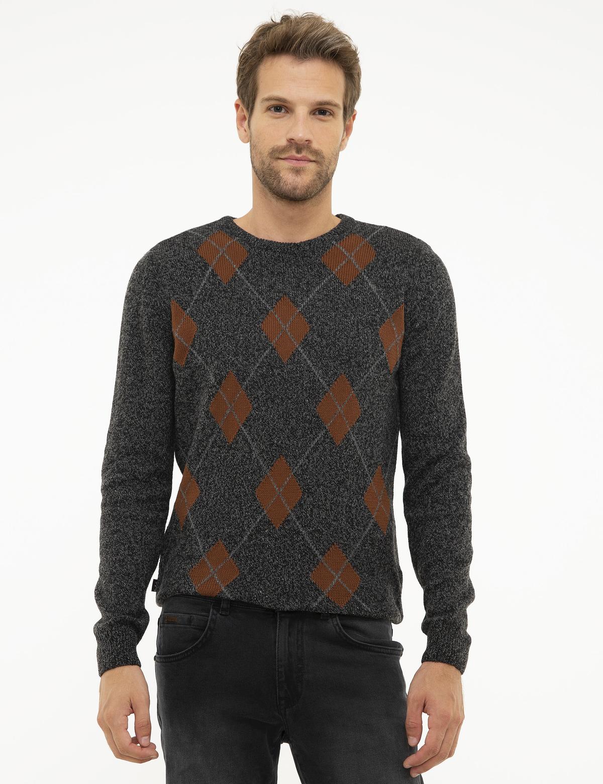 Füme Slim Fit Bisiklet Yaka Triko Kazak