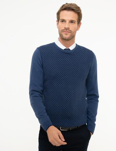 Mavi Slim Fit Bisiklet Yaka Triko Kazak