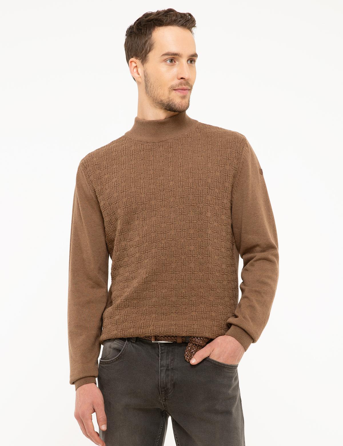 Açık Kahverengi Slim Fit Kazak