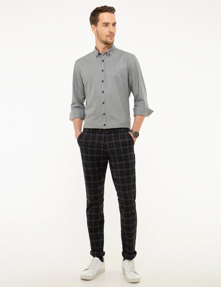 Lacivert Slim Fit Kanvas Pantolon
