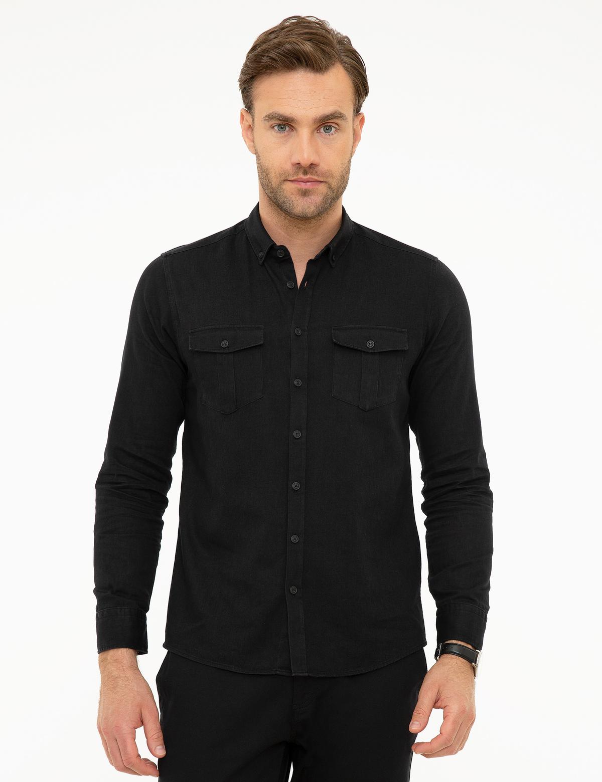 Siyah Slim Fit Gömlek