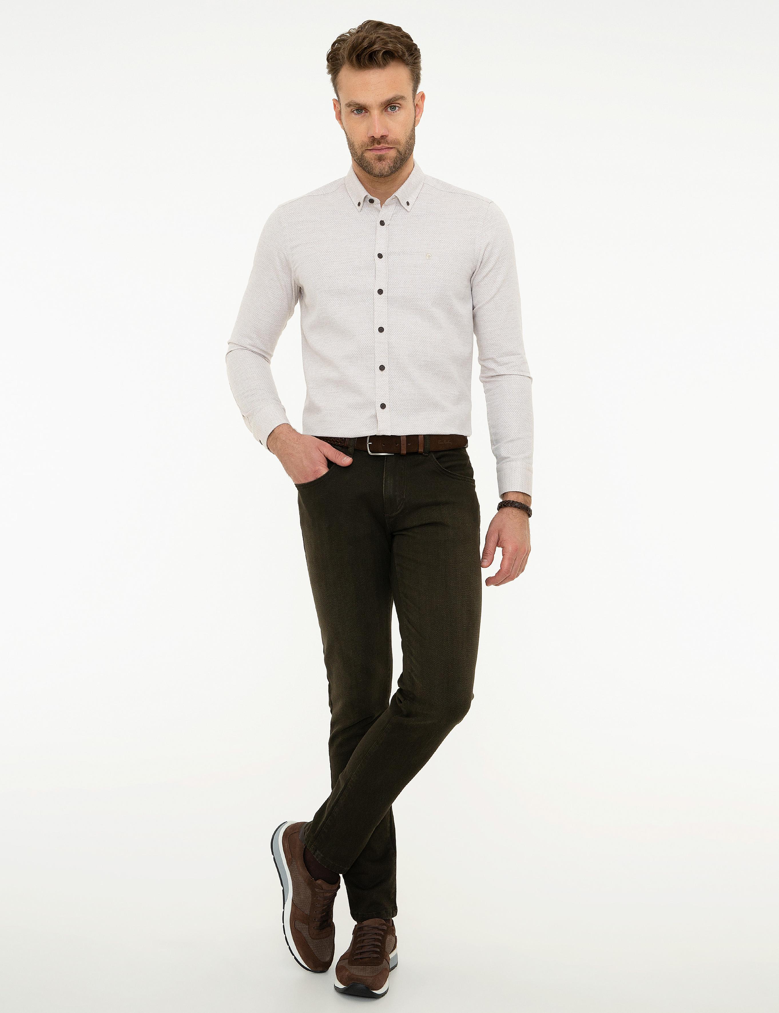 Bej Slim Fit Gömlek