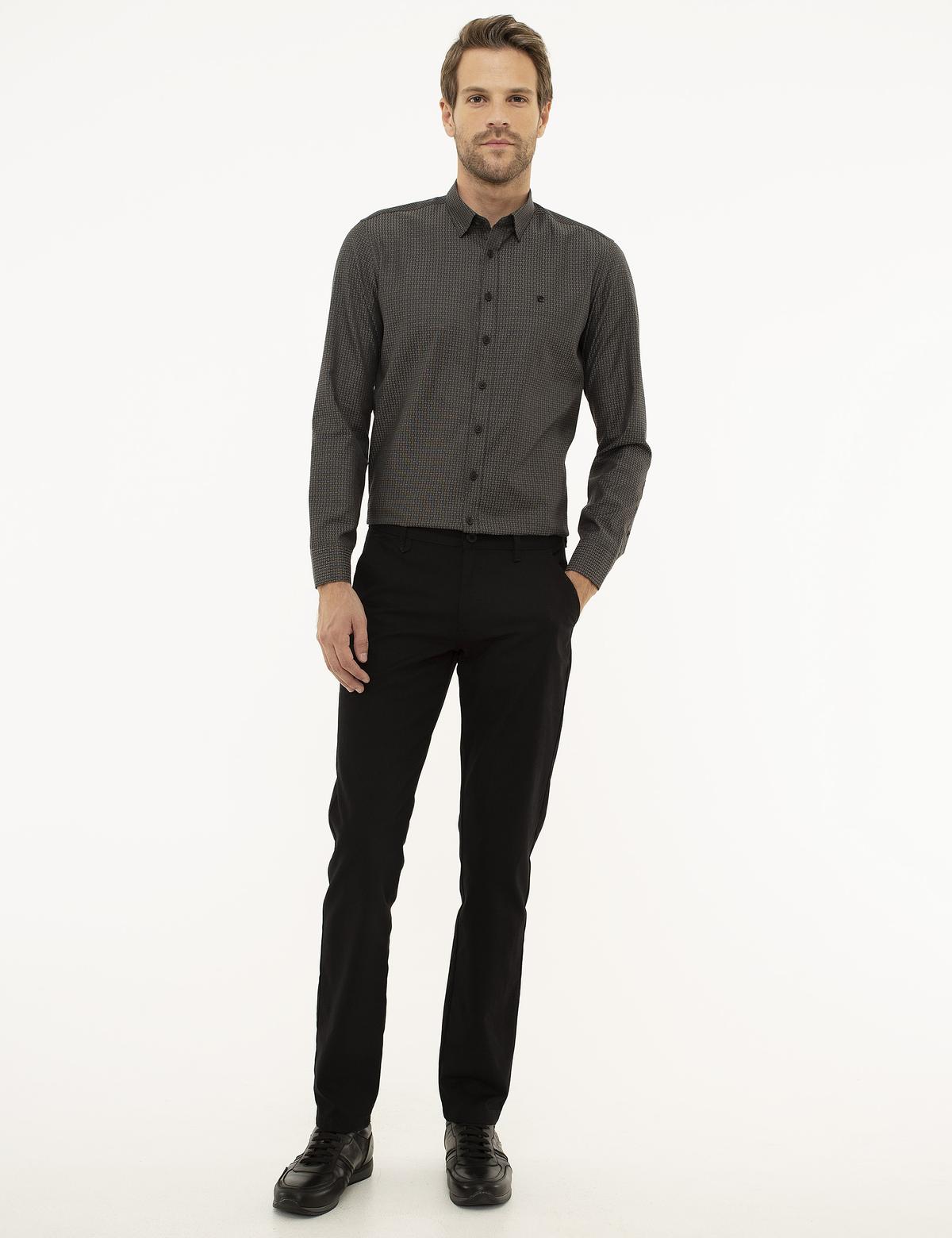 Siyah Slim Fit Chino Pantolon