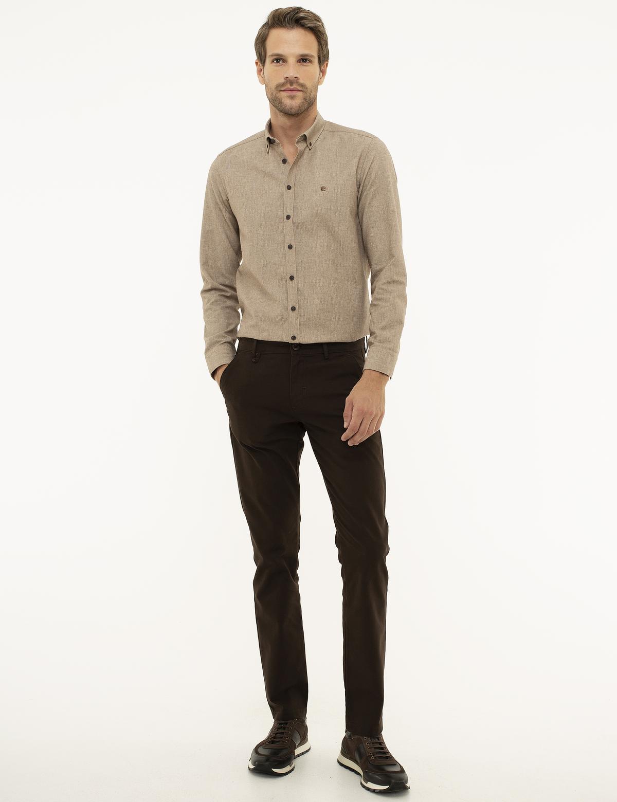 Kahverengi Slim Fit Chino Pantolon