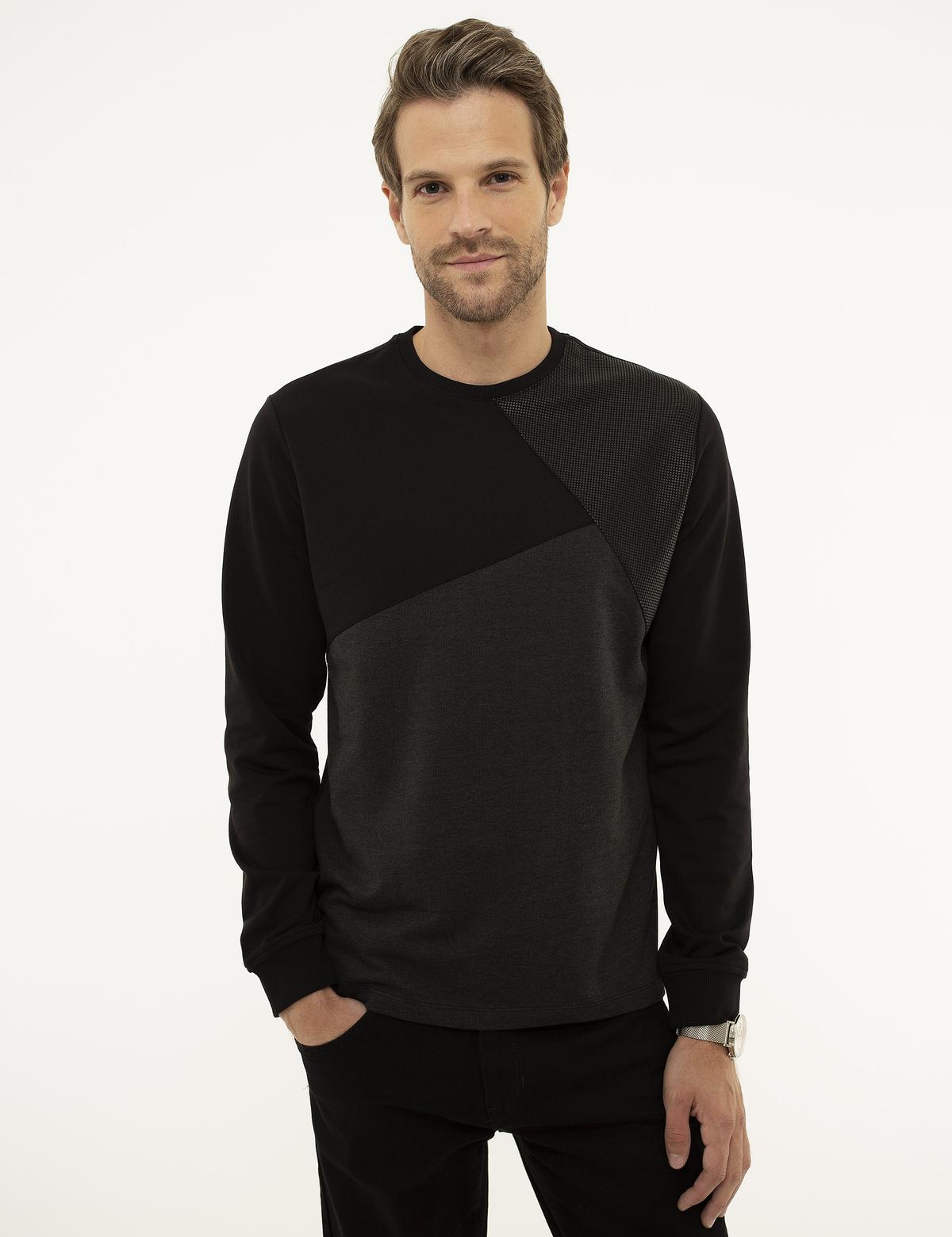 Siyah Standart Fit Sweatshirt