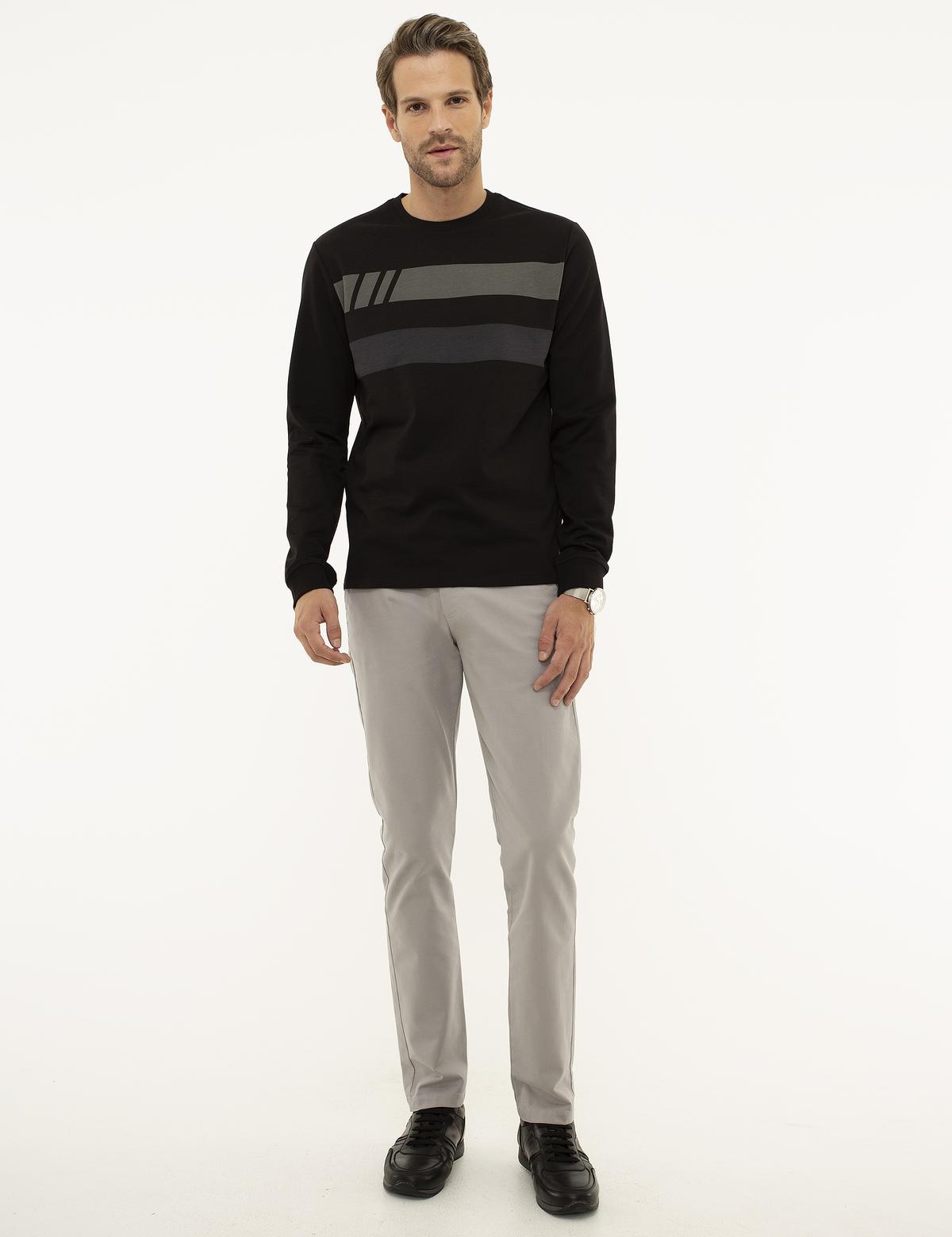 Gri Slim Fit Chino Pantolon