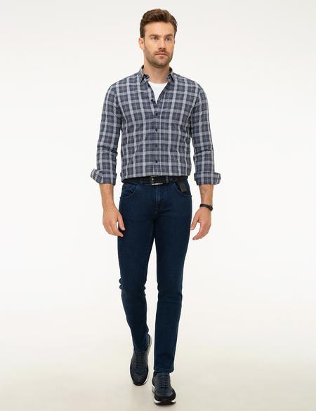 Lacivert Slim Fit Jean Pantolon