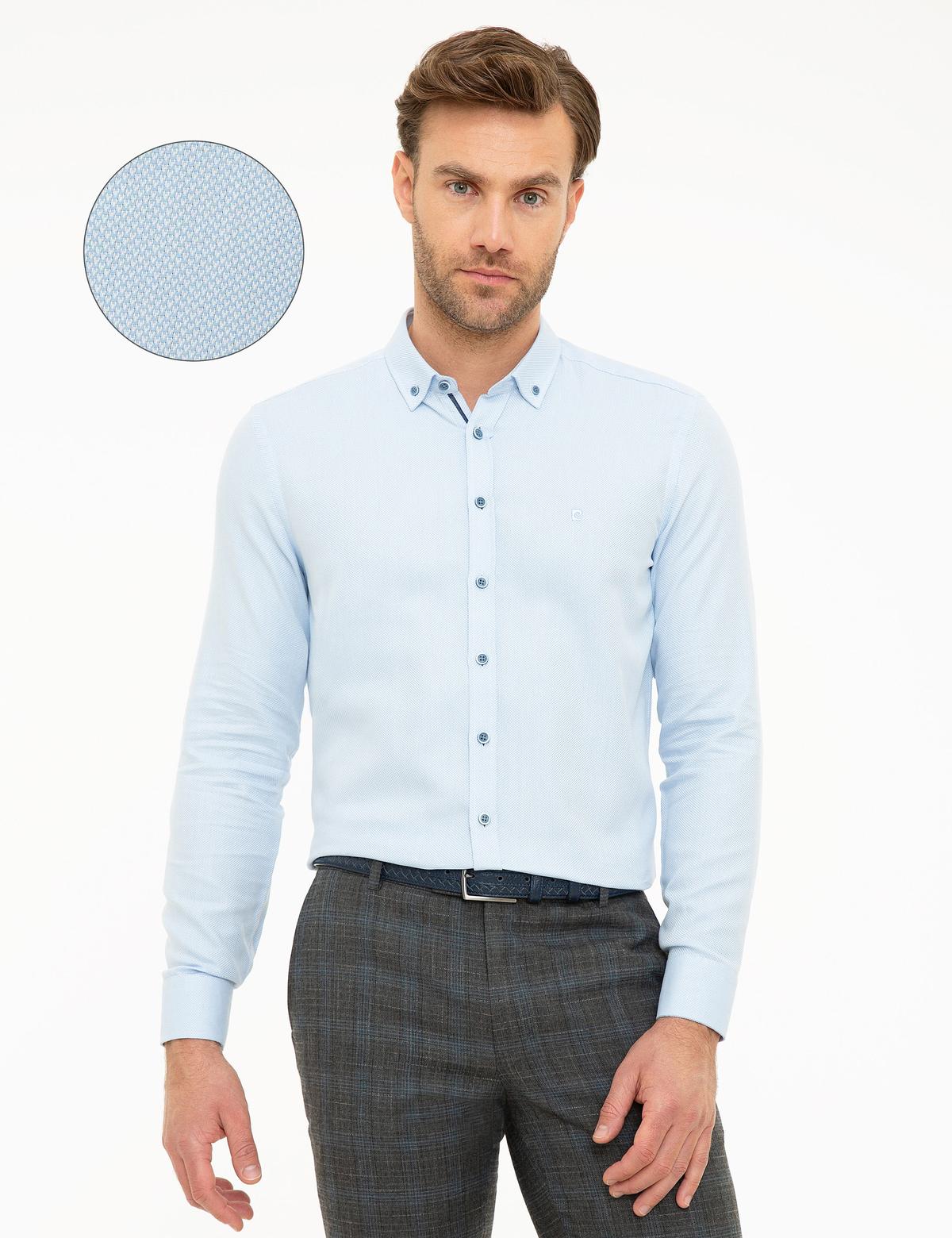 Açık Mavi Slim Fit Oxford Gömlek