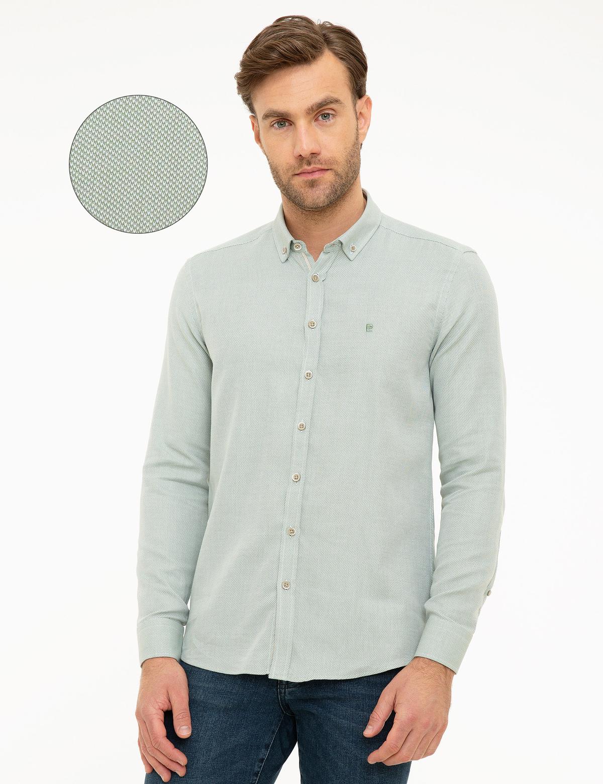Yeşil Slim Fit Oxford Gömlek