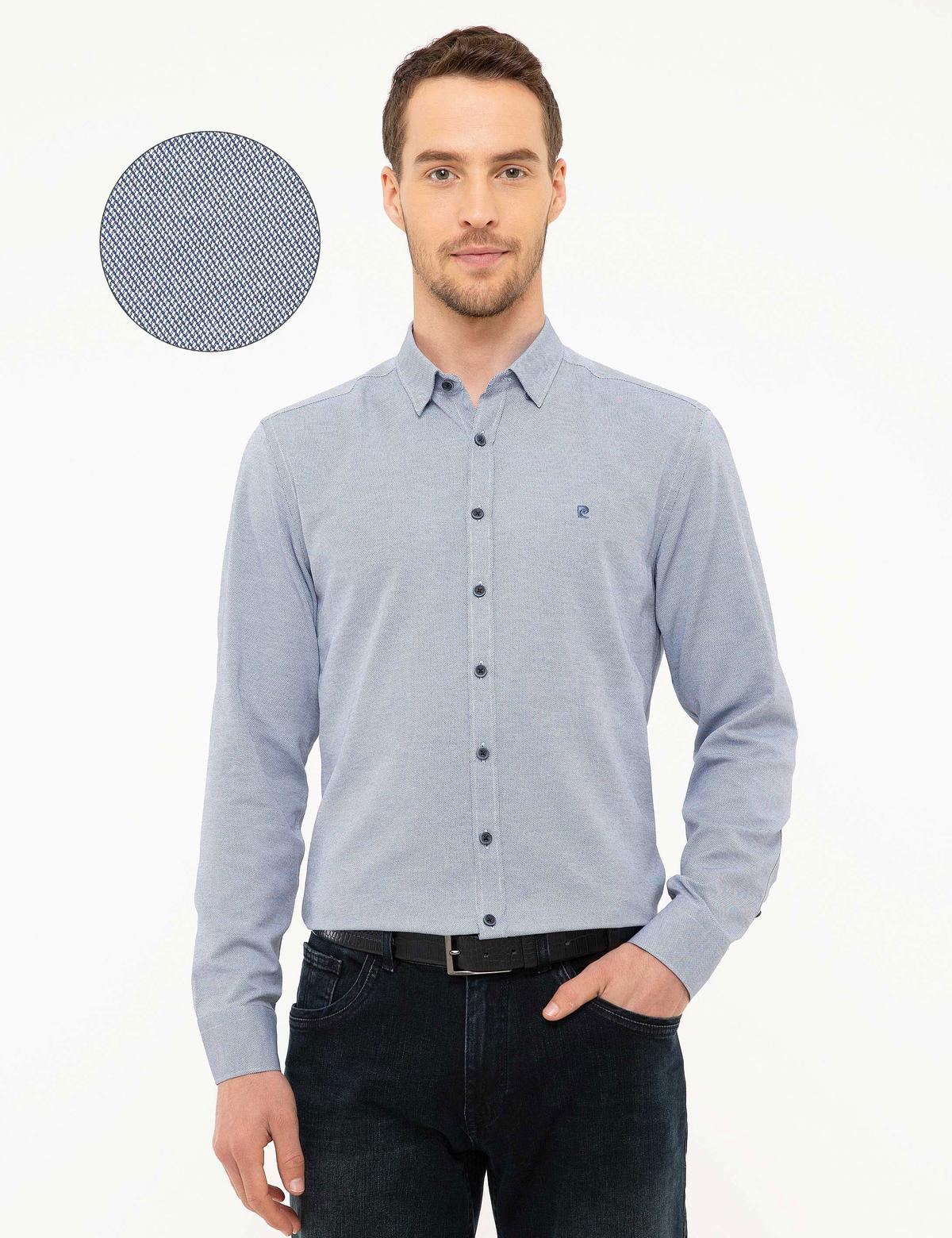 Lacivert Slim Fit Oxford Gömlek