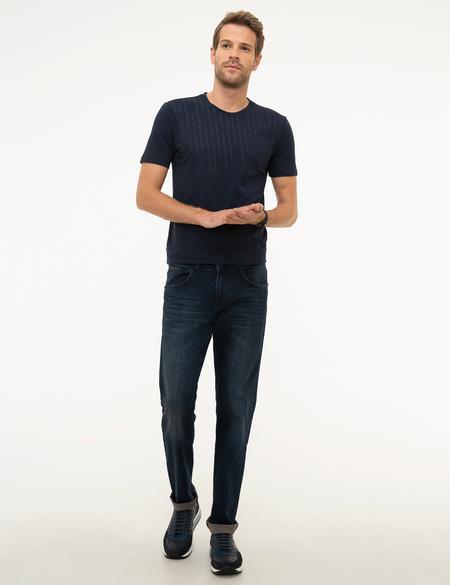 Lacivert Slim Fit Jean Pantolon