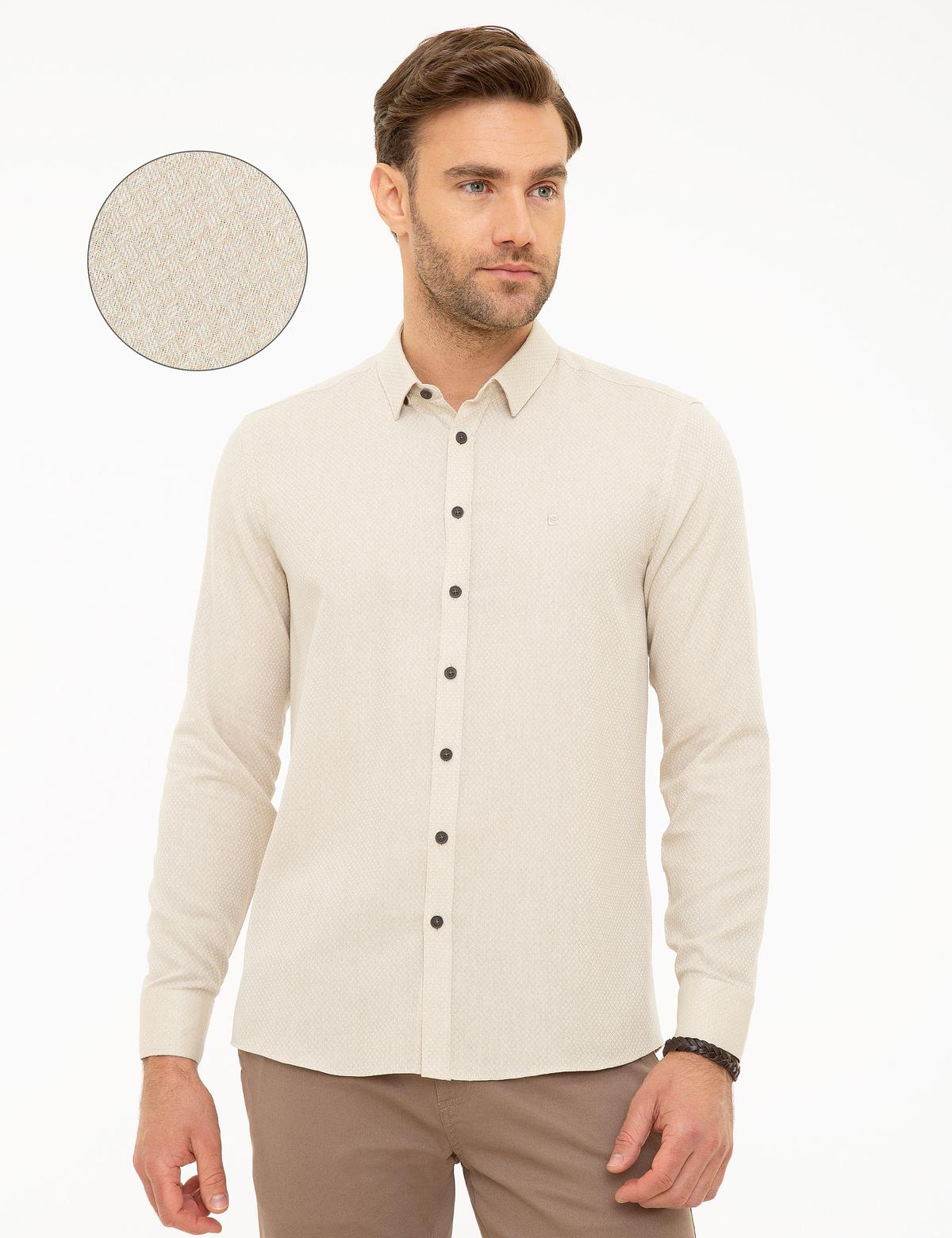 Bej Slim Fit Gömlek