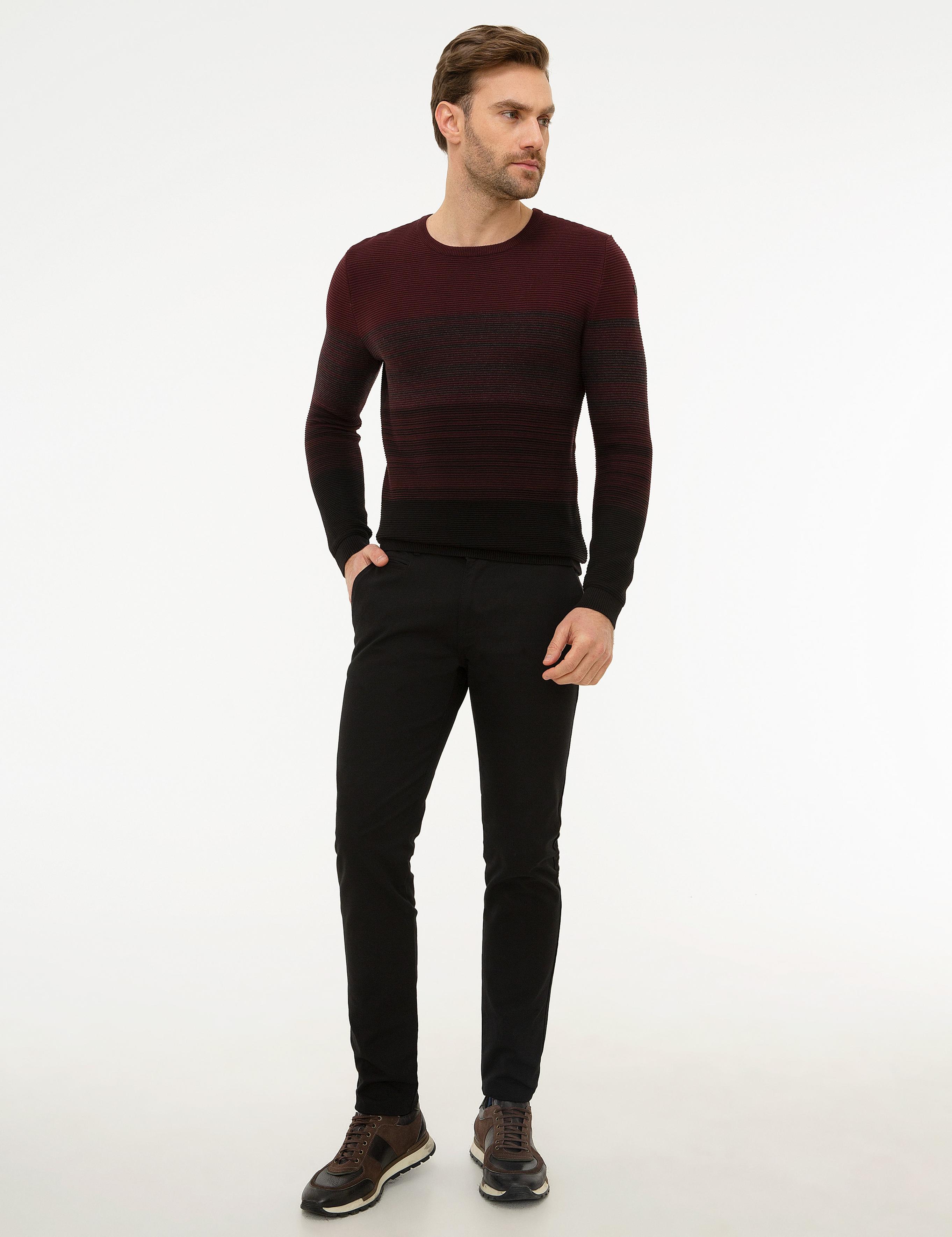 Antrasit Melanj Slim Fit Triko Kazak
