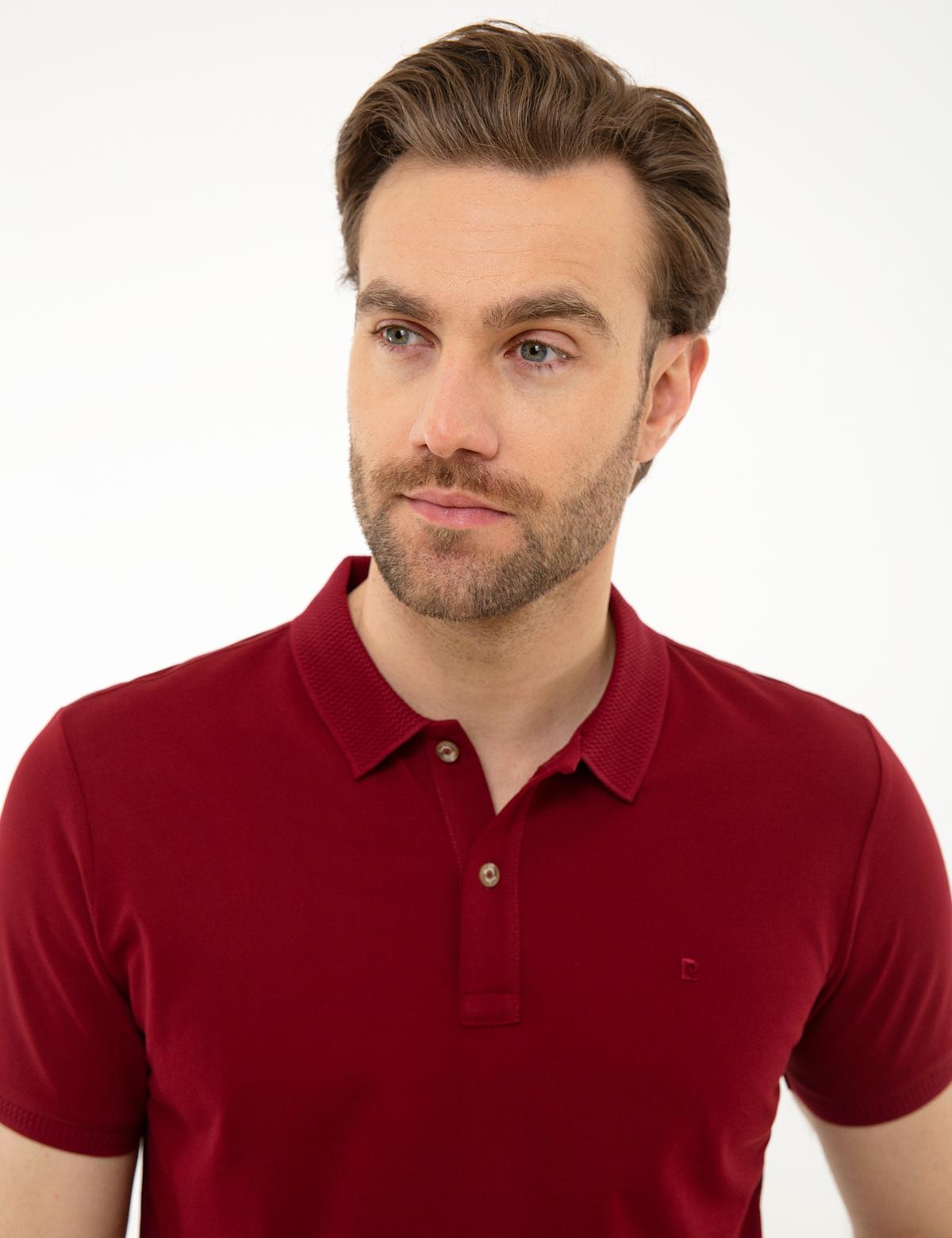 Bordo Slim Fit Basic Polo Yaka T-Shirt