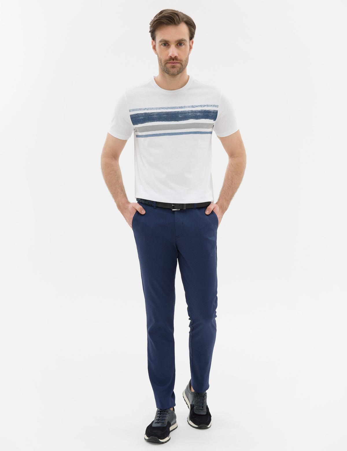 Koyu Mavi Slim Fit Chino Pantolon