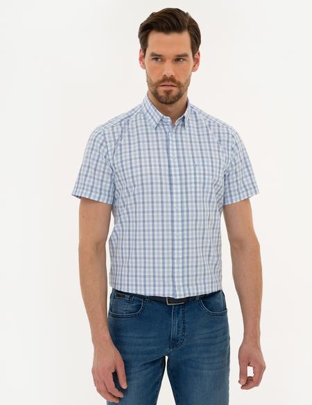 Açık Mavi Regular Fit Kısa Kollu Gömlek