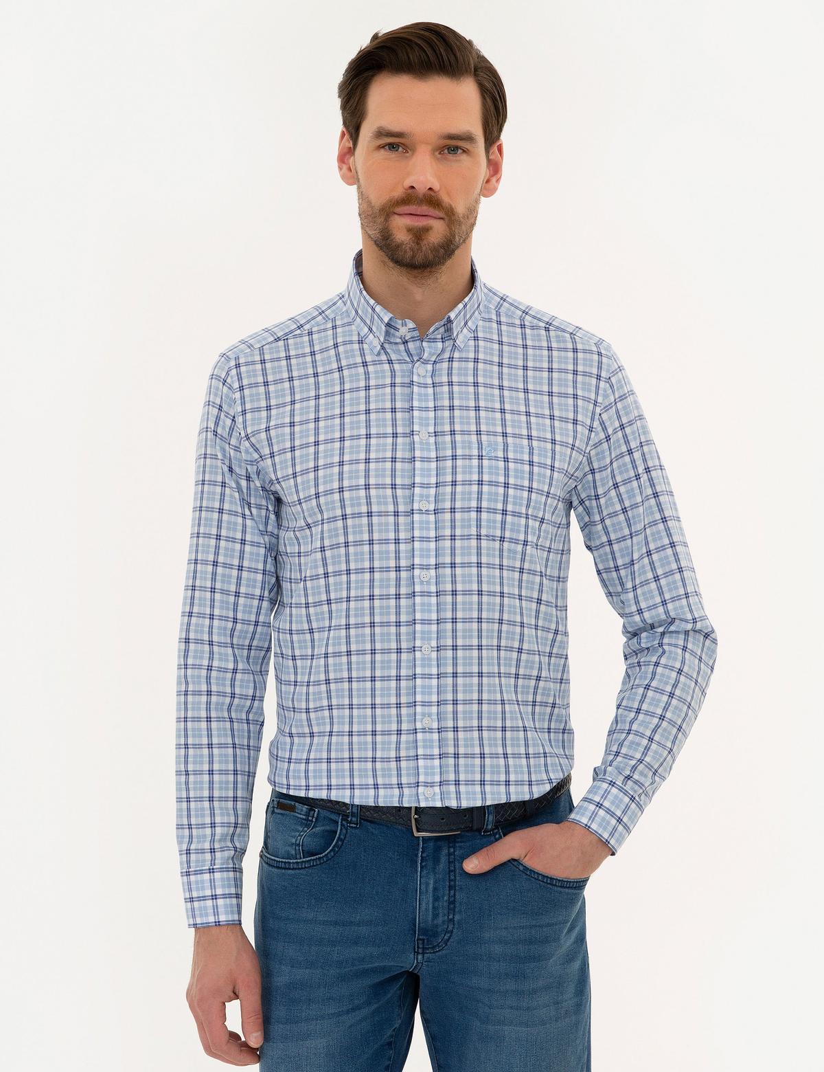 Açık Mavi Regular Fit Uzun Kollu Gömlek