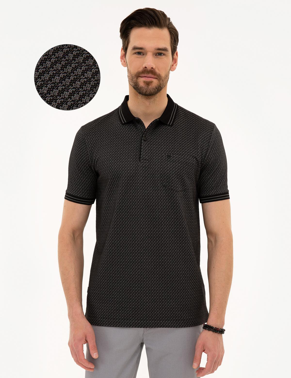 Siyah Regular Fit Polo Yaka Tişört