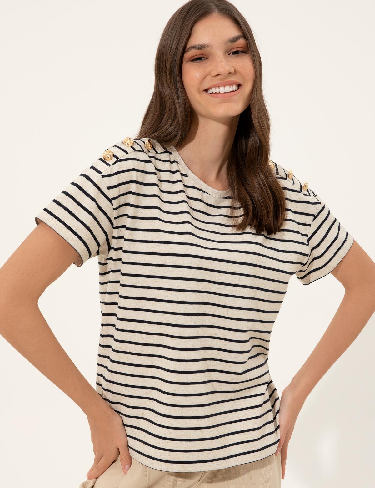 Krem Crop Top Tişört