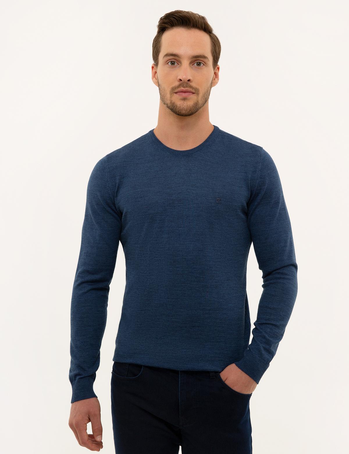 İndigo Slim Fit Basic Kazak