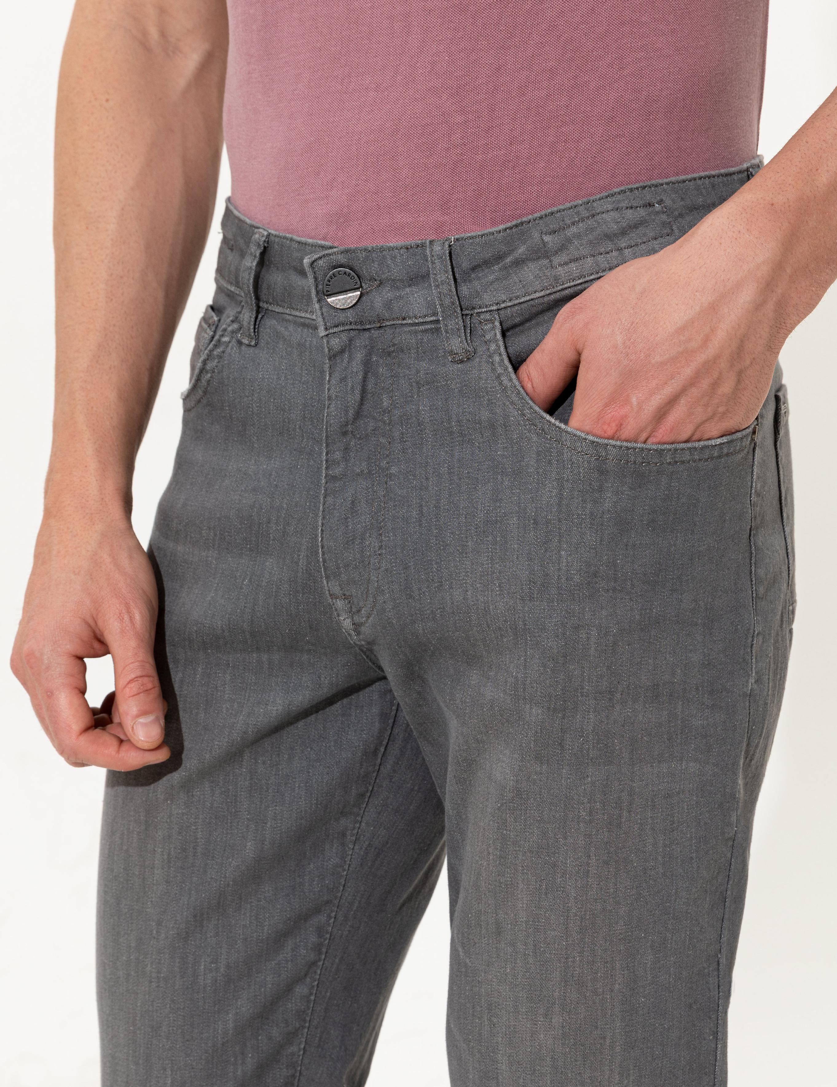 Gri Straight Fit Jean Pantolon