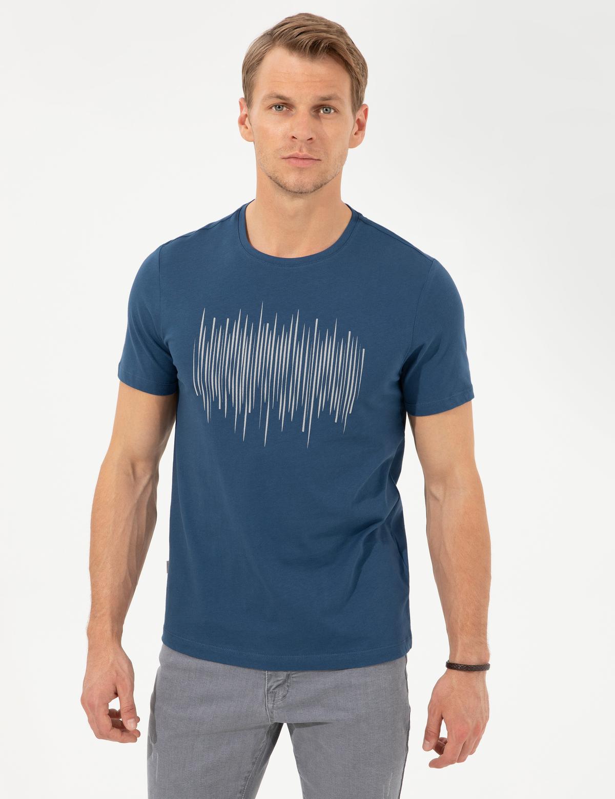 İndigo Slim Fit Bisiklet Yaka T-shirt
