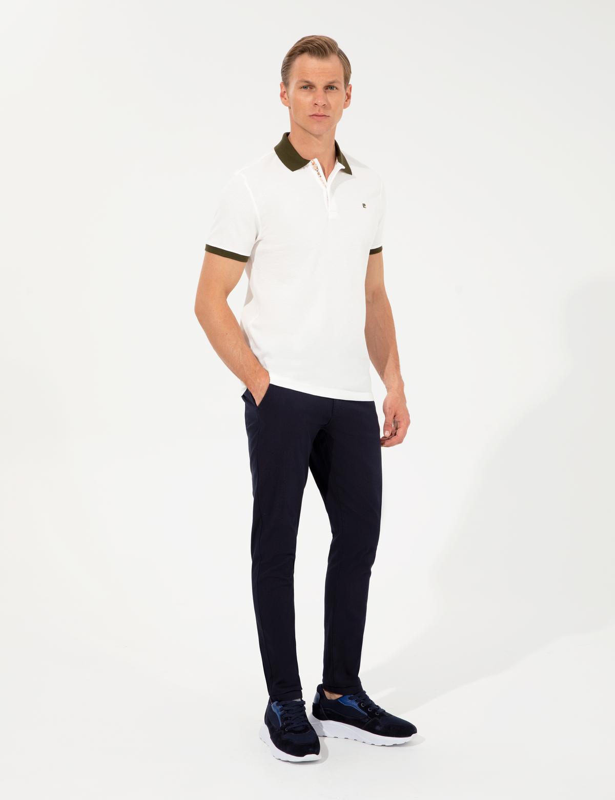 Lacivert Slim Fit Kanvas Pantolon
