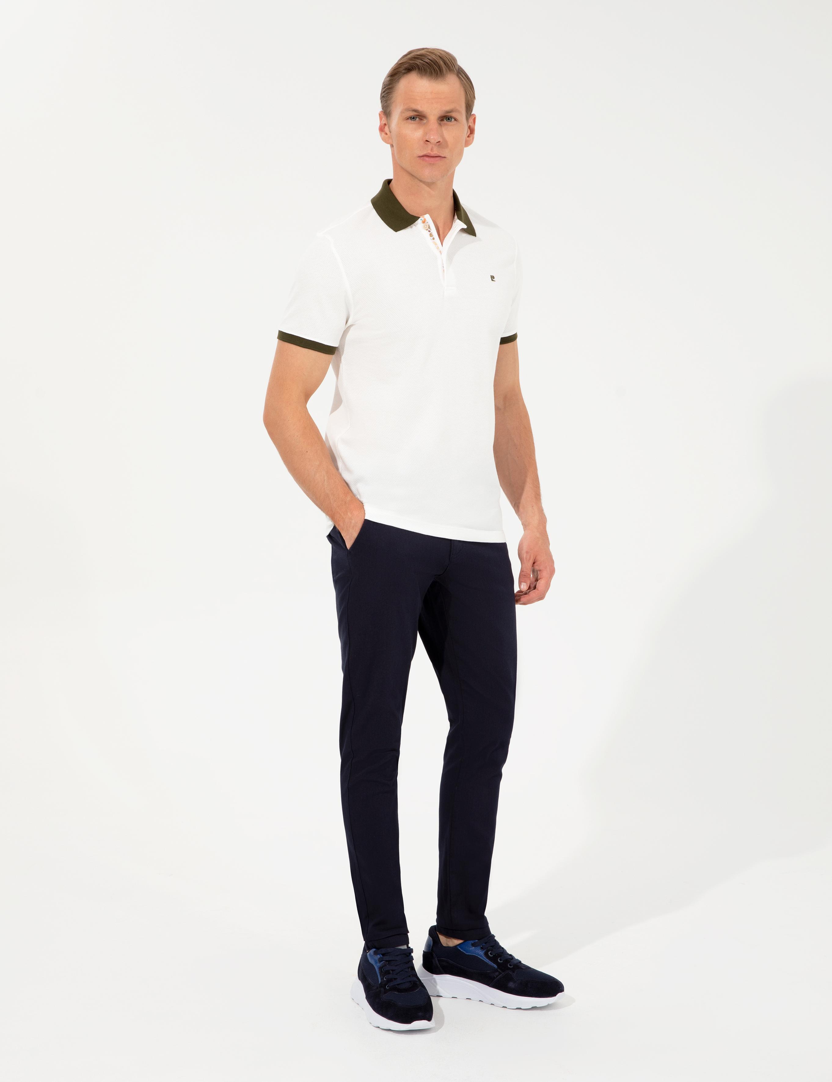 Lacivert Slim Fit Kanvas Pantolon