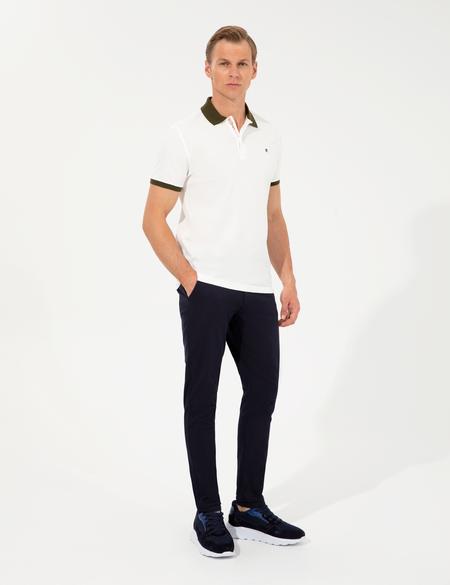 Lacivert Slim Fit Kanvas Pantolon