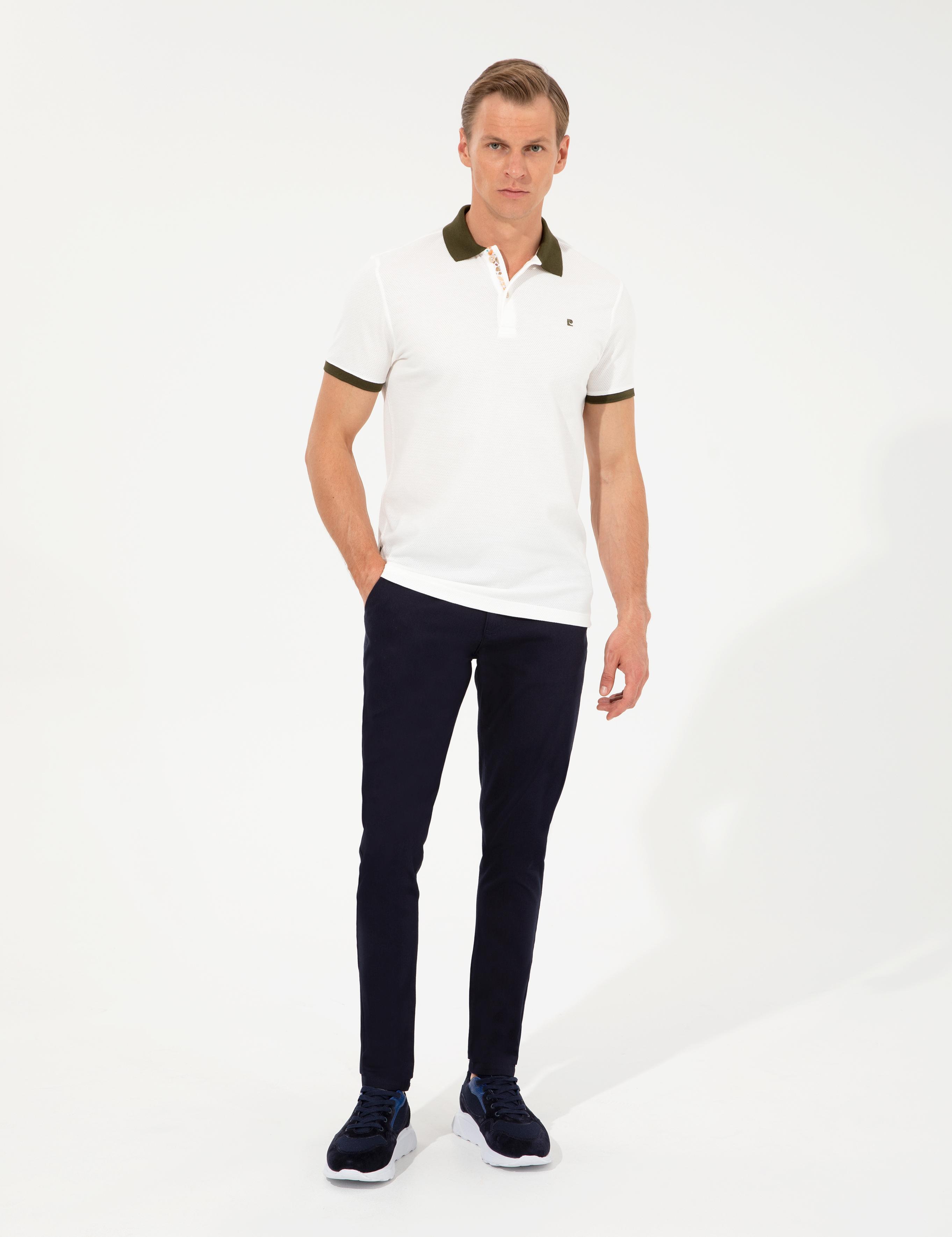 Lacivert Slim Fit Kanvas Pantolon