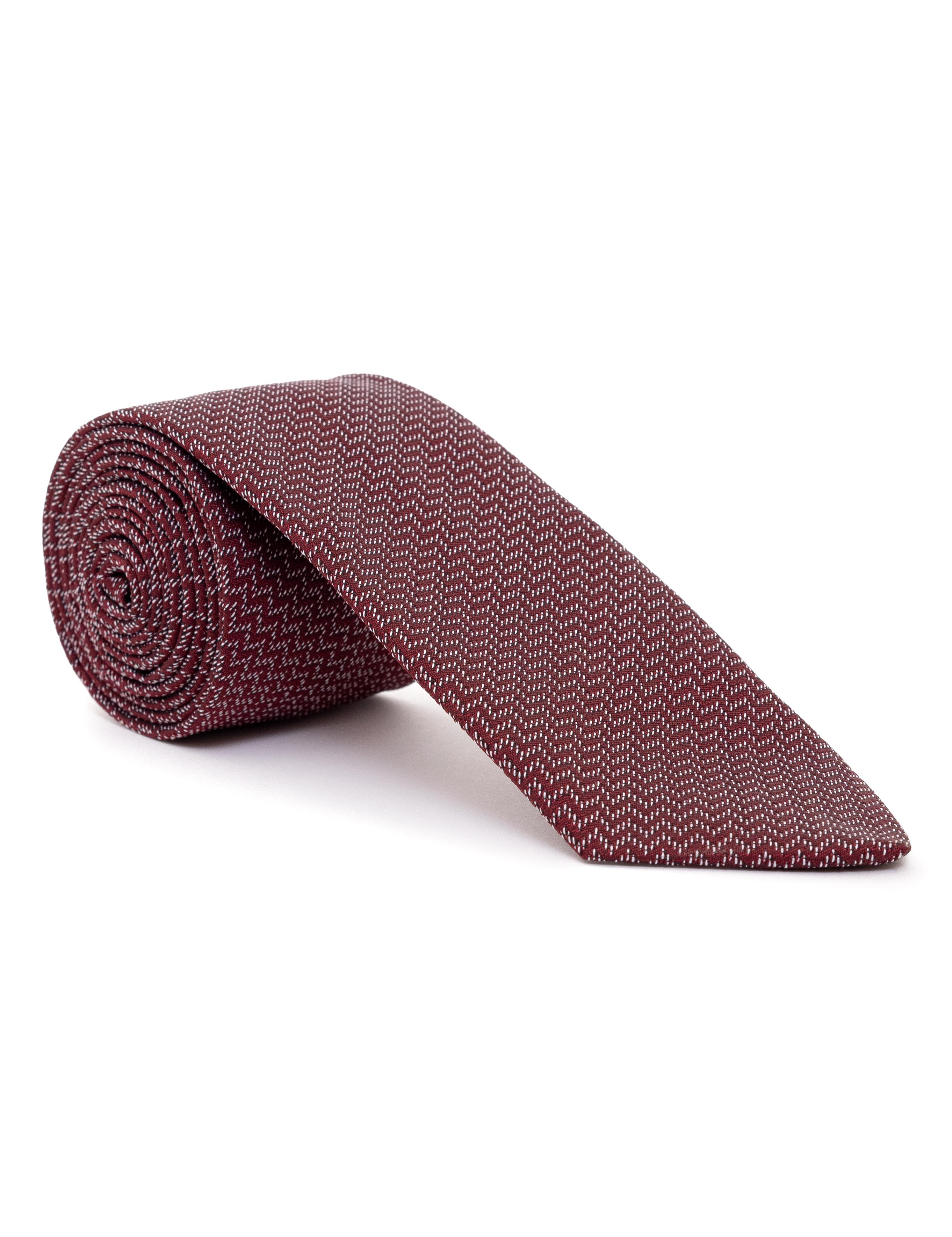 Bordo 3'lü Kravat Mendil Set
