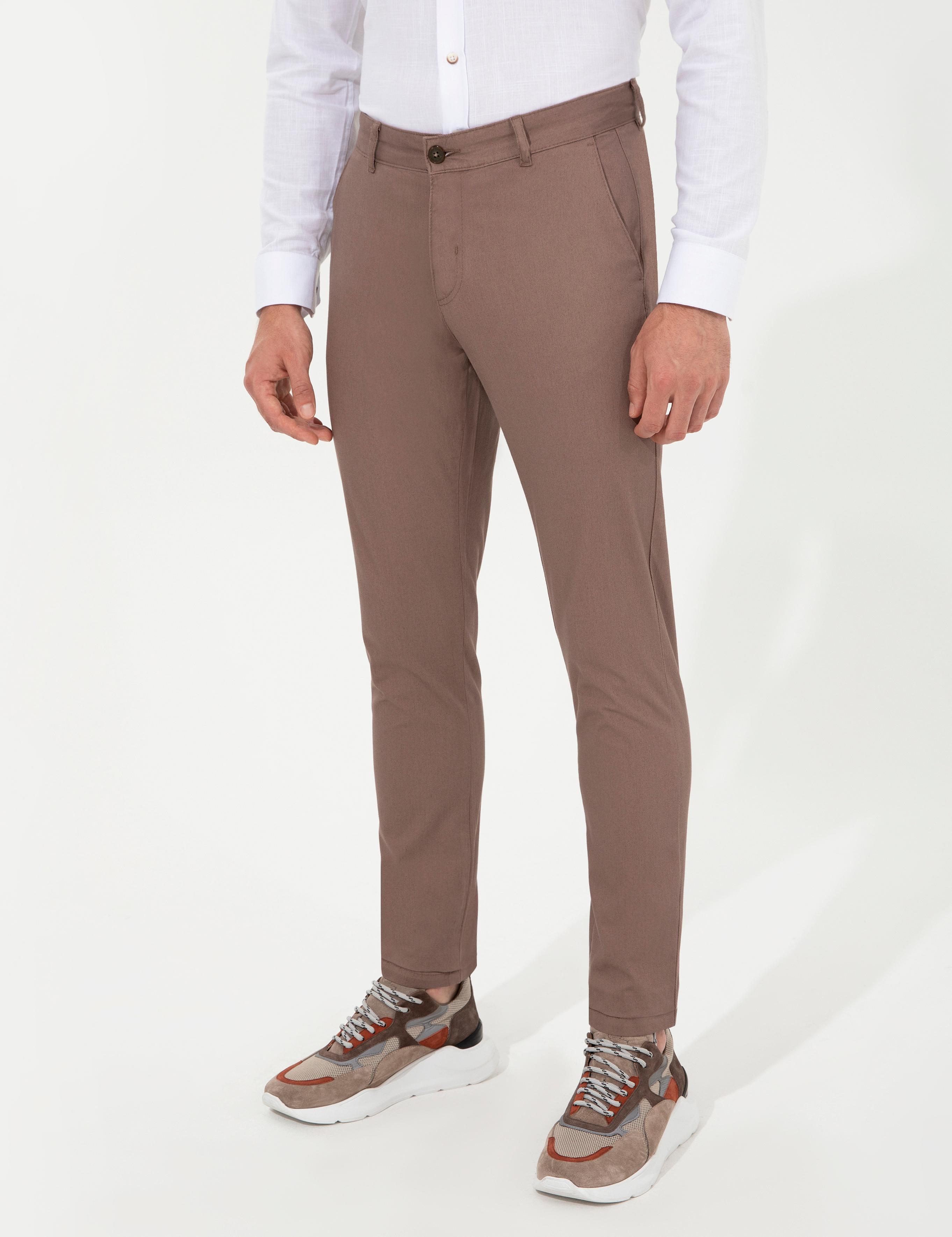Kahverengi Slim Fit Kanvas Pantolon