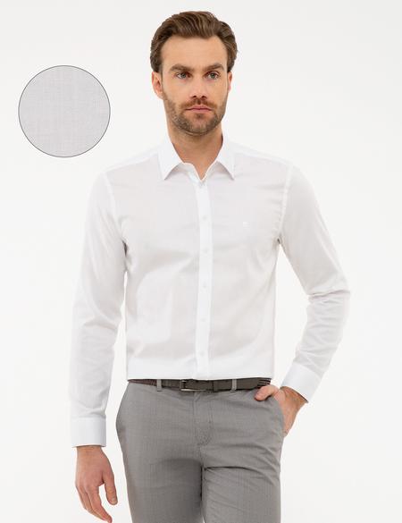 Beyaz Slim Fit Uzun Kollu Gömlek