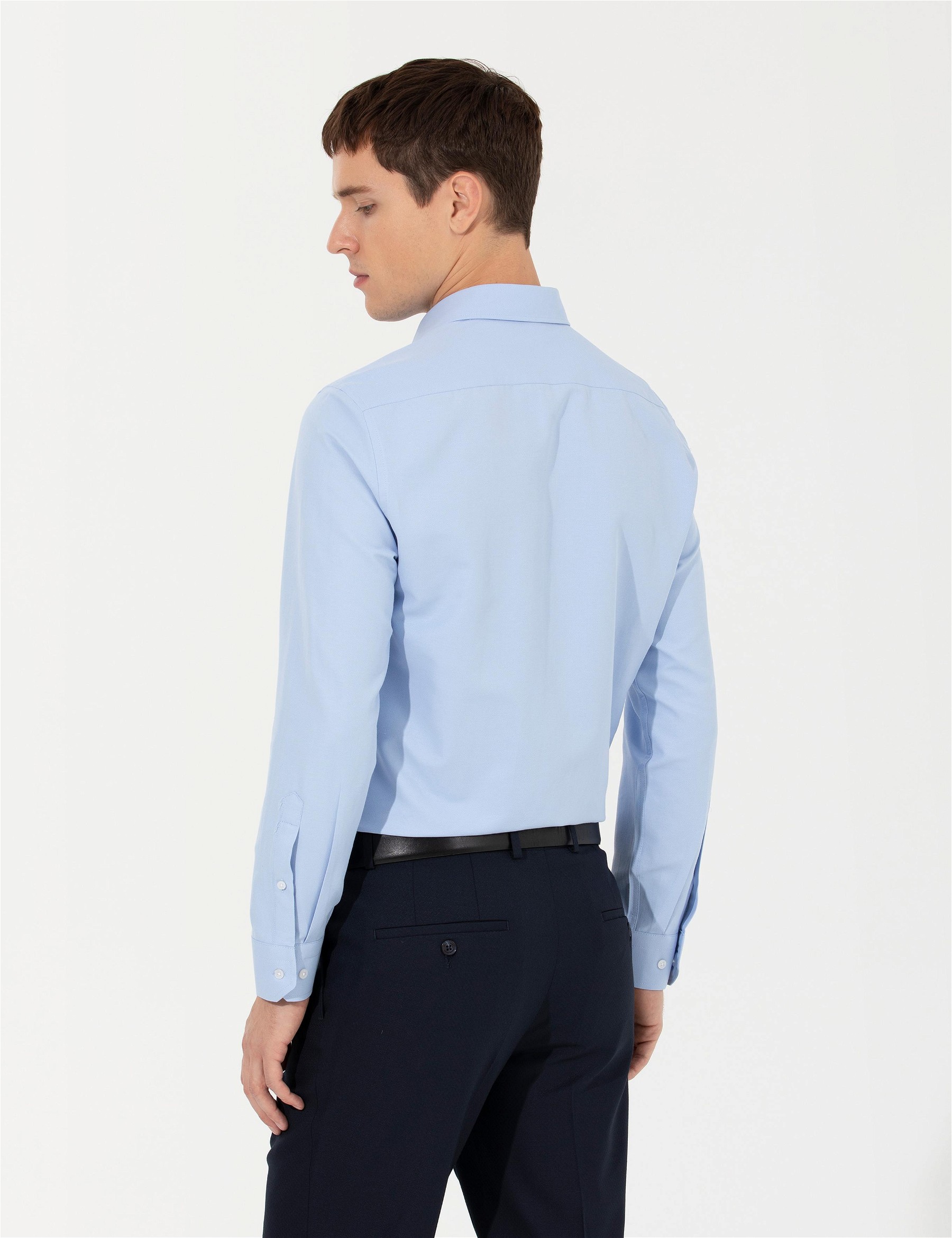 Koyu Mavi Slim Fit Oxford Gömlek
