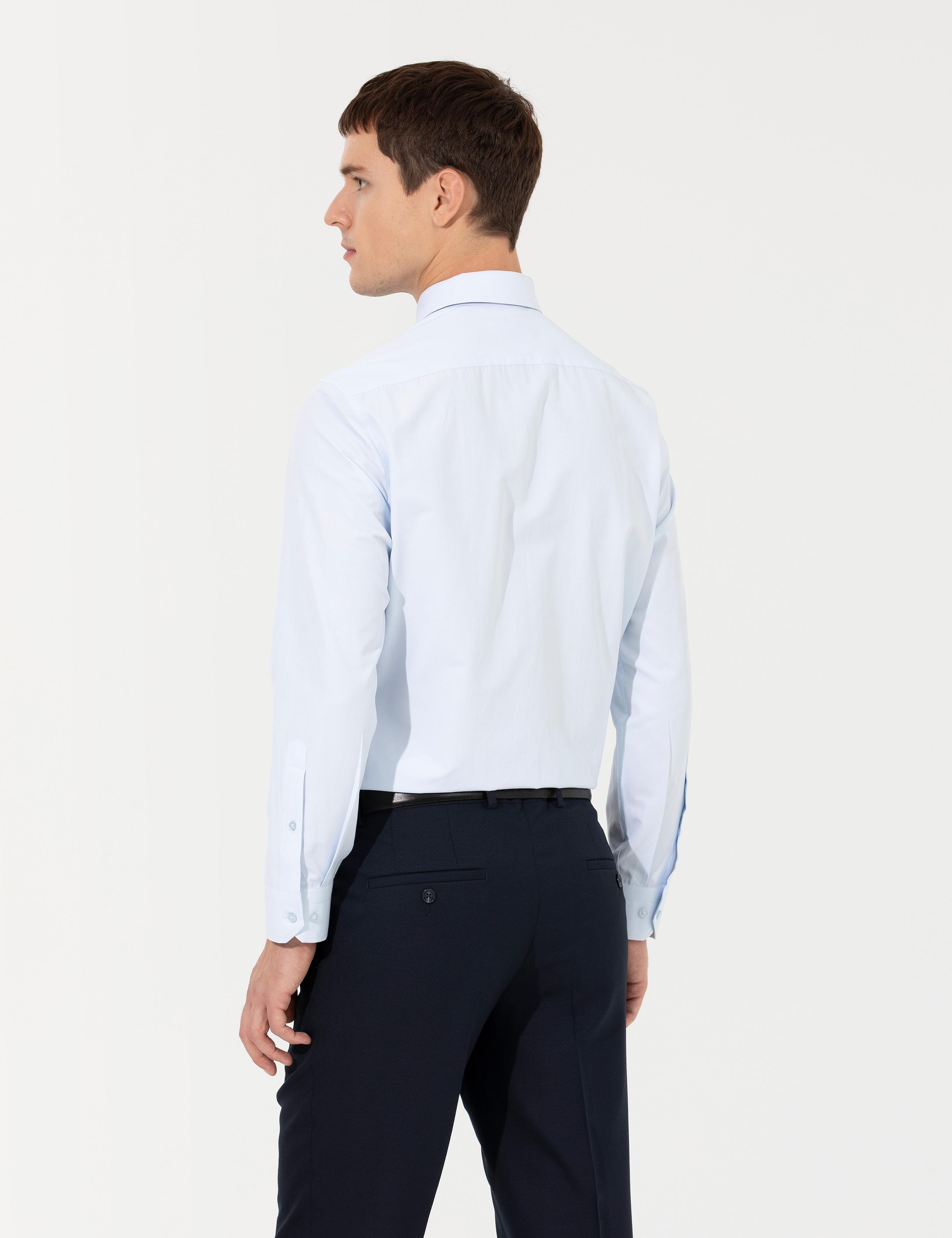 Açık Mavi Regular Fit Uzun Kollu Basic Gömlek