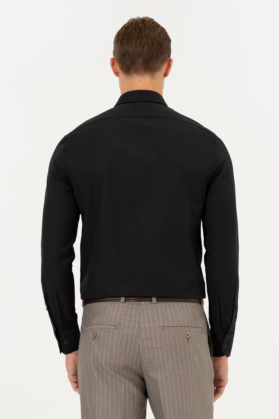 Siyah Slim Fit Gömlek_4