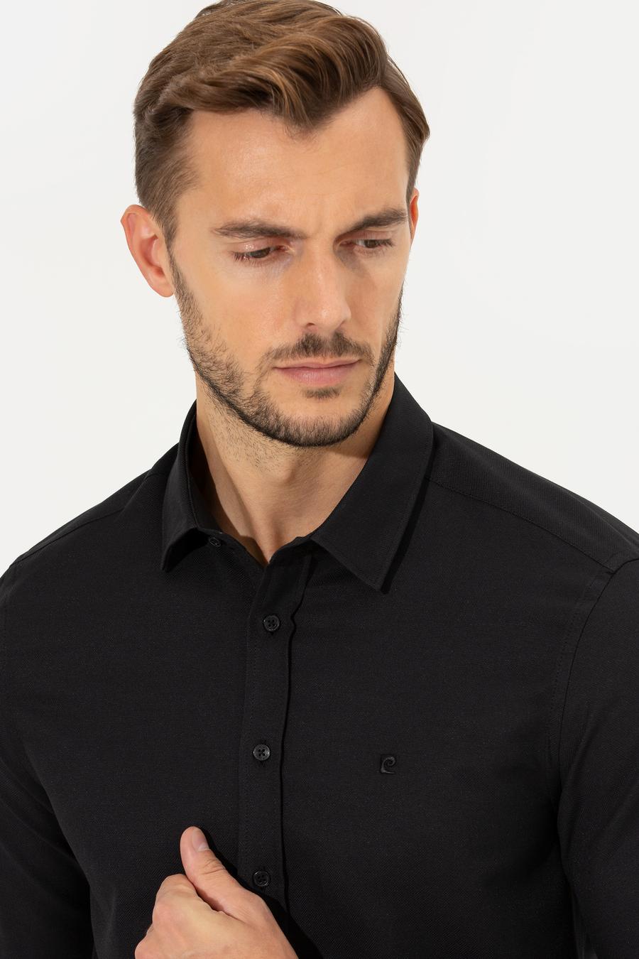 Siyah Slim Fit Gömlek_0